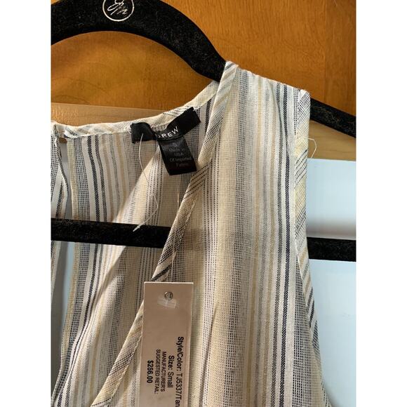 Anthropologie DREW Striped Linen Blend Sleeveless Wide Leg Jumpsuit Size Small - Picture 3 of 4